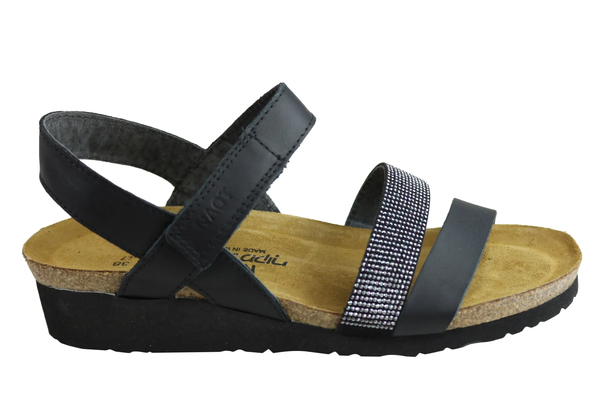 Naot Krista Womens Leather Comforatable Cushioned Supportive Sandals Universal Look Canvas Upper
