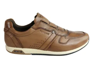 Ferricelli Carlo Mens Leather Slip On Casual Shoes Made In Brazil Flexible Design
