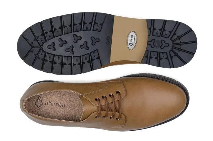'David' men's derby shoe by Ahimsa - tan AI Path Urban Chill