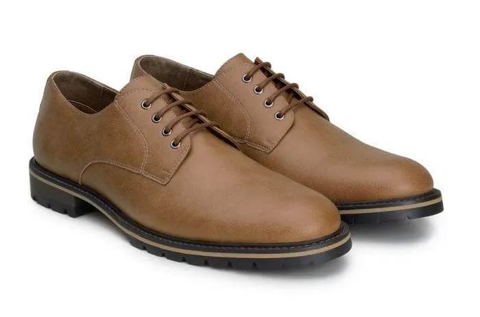 City Run Stretch Fabric Travel Light 'David' men's derby shoe by Ahimsa - tan