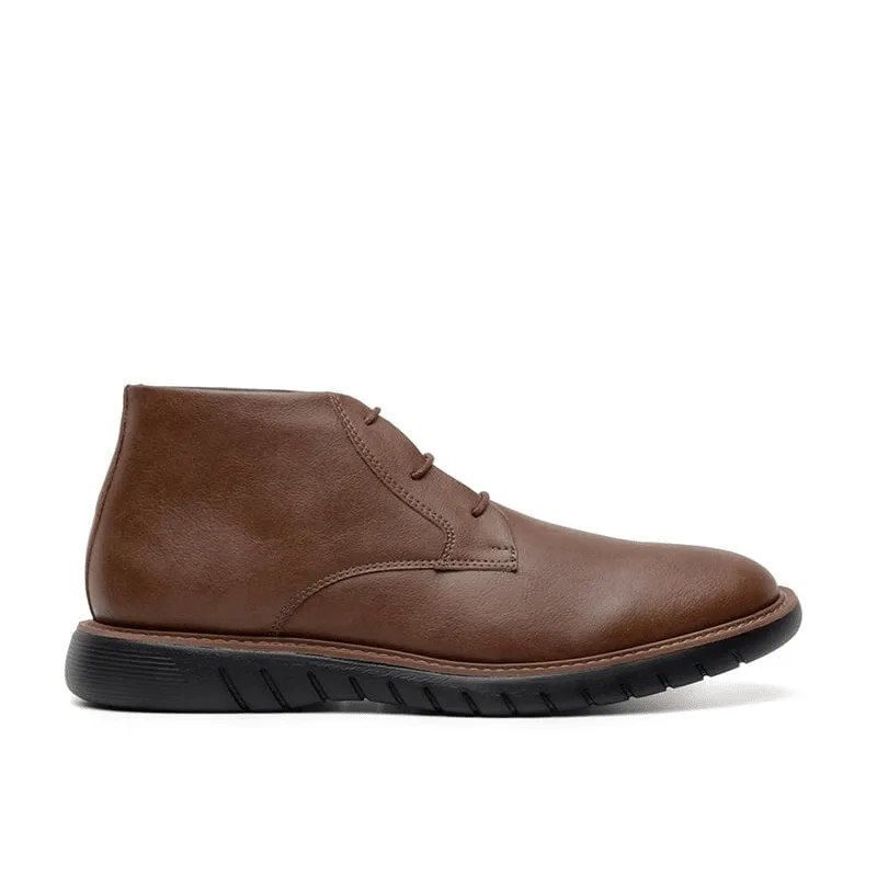 Stable Japan Neat 'Liam' men's wide-fit EEE vegan-leather shoe by Ahimsa - cognac