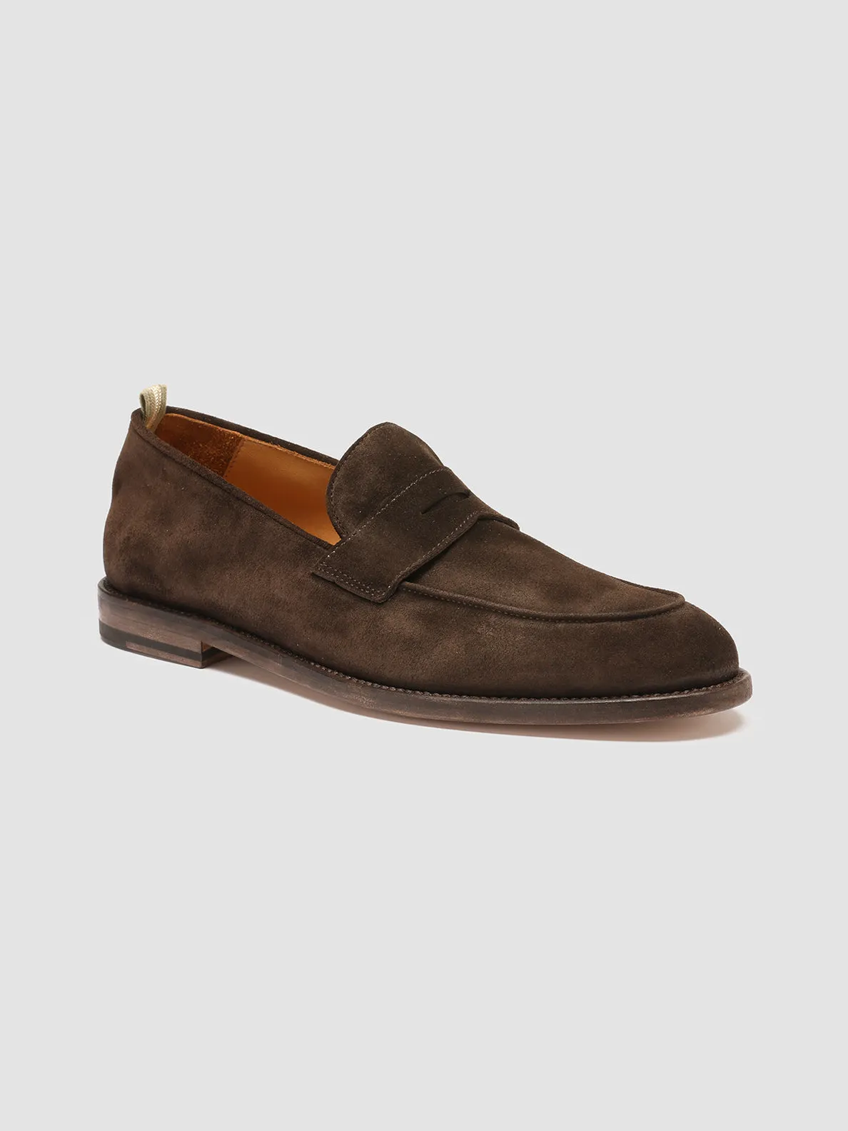 Walking Sole Durable Feel OPERA 001 - Brown Suede Penny Loafers