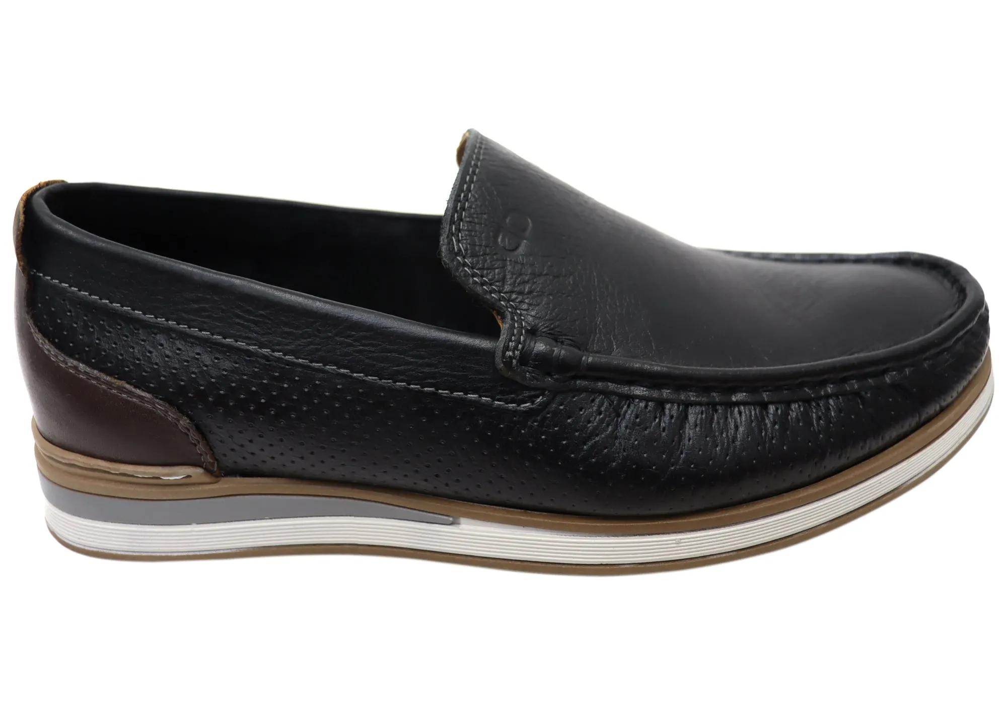 Durable   construction comfort feature Democrata Derrick Mens Brazilian Comfortable Leather Loafers Shoes