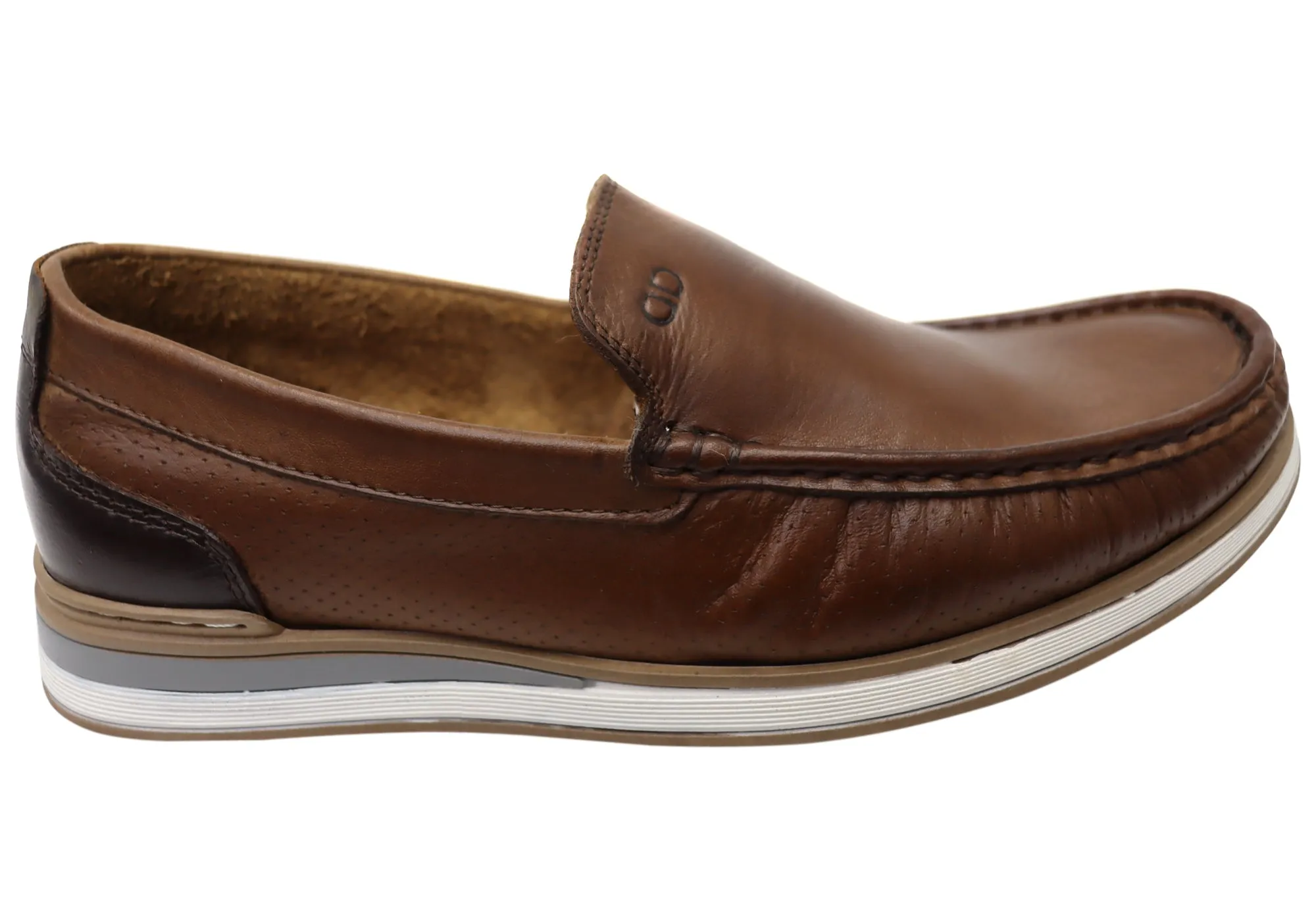 Democrata Derrick Mens Brazilian Comfortable Leather Loafers Shoes Ankle Room