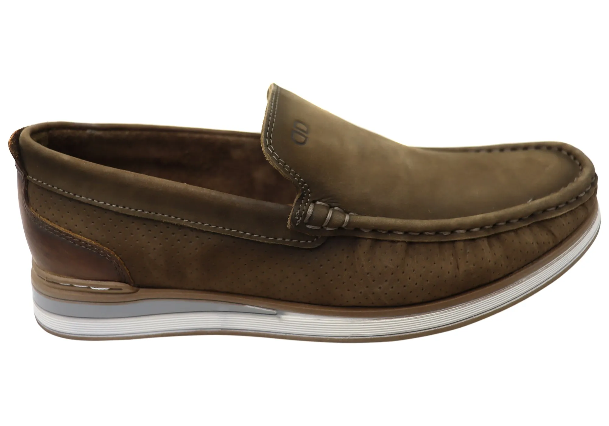 Democrata Derrick Mens Brazilian Comfortable Leather Loafers Shoes Pass Step Comfort Ankle