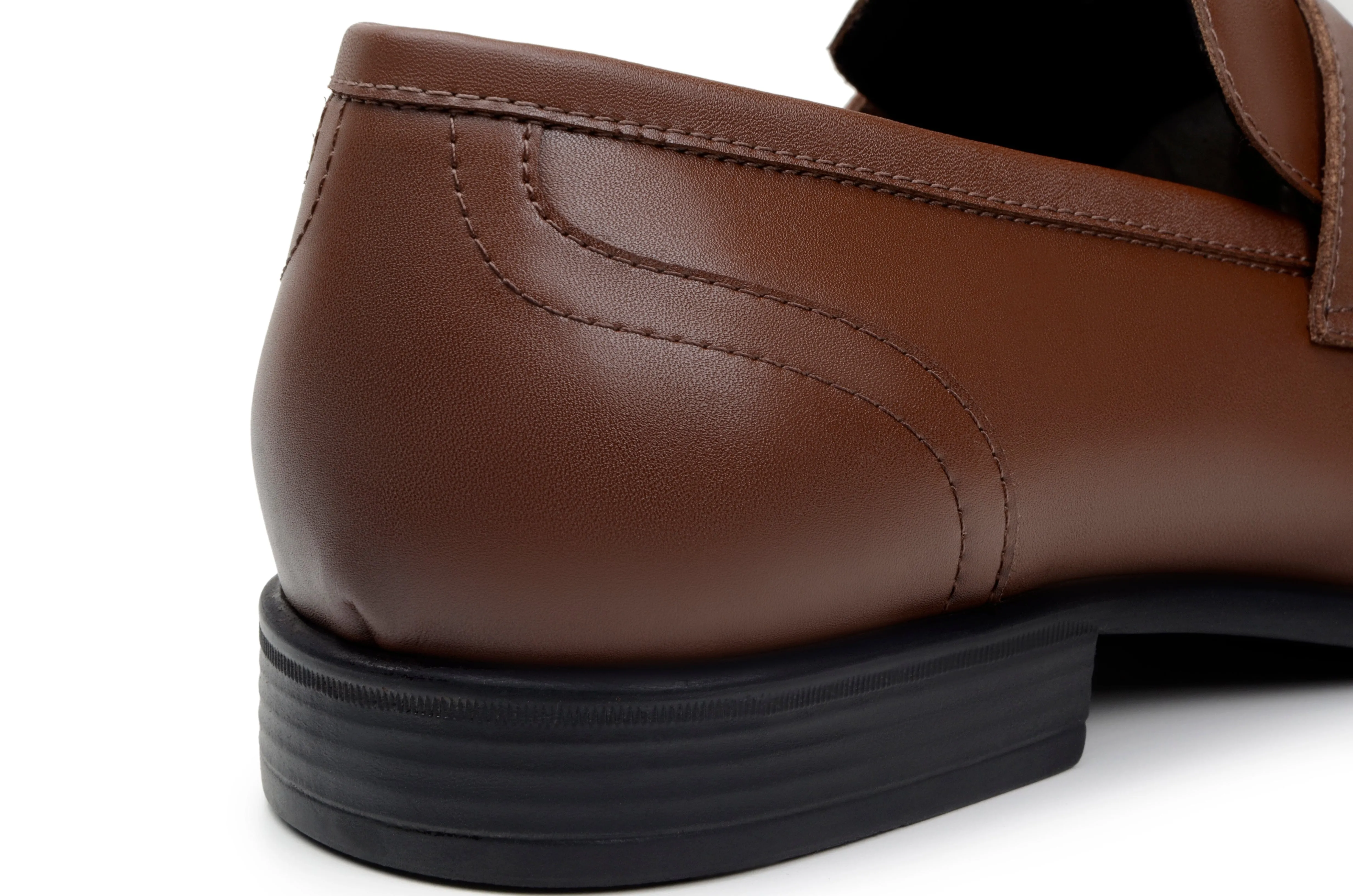 Quick Flow 'Jean-Luc' men's classic loafer in vegan leather by Zette Shoes - cognac