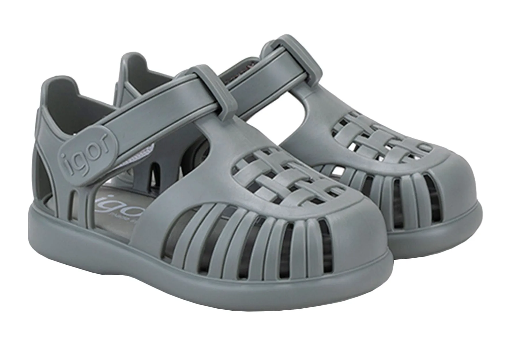 Igor S10271 Girl's & Boy's Tobby Solid Sandals - Verde Air Motion Toe Post Design