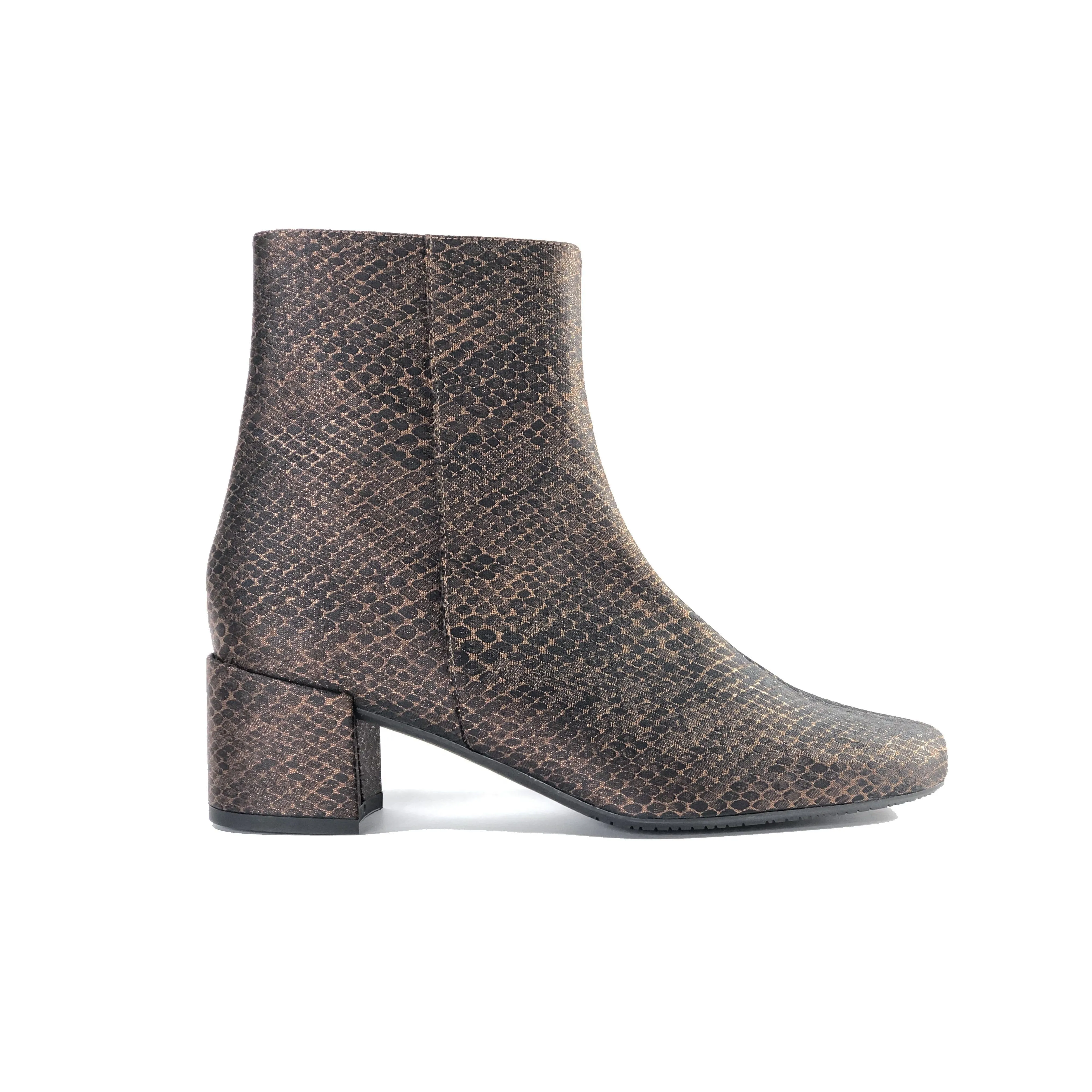 'Jacqui' vegan-leather ankle boot by Zette Shoes - bronze snake Fashion Comfort Functional Wear