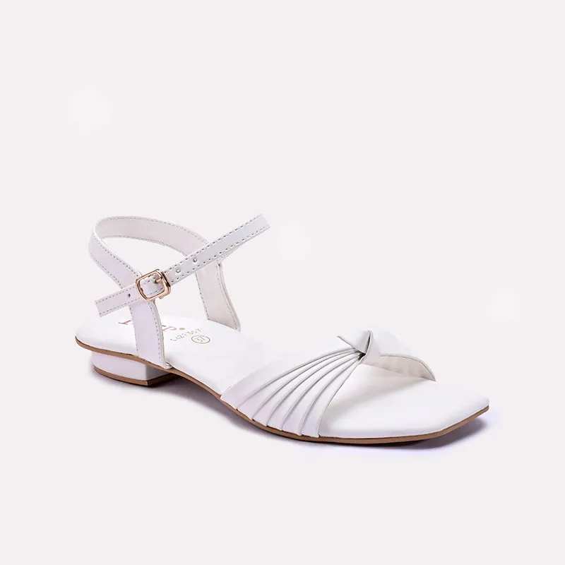 Womens White Casual Sandals 0421357 Balanced Step Canvas Material