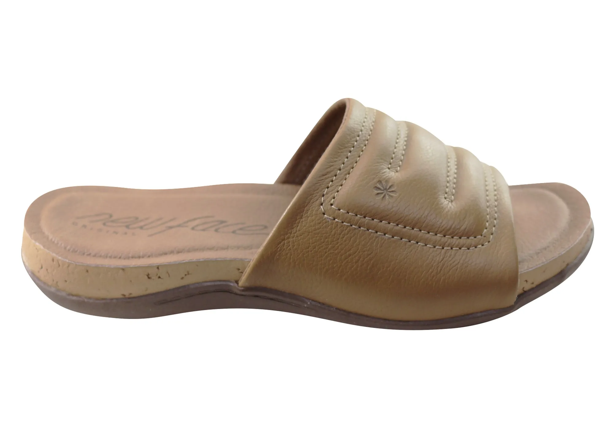 All-Day Wear New Face Fresco Womens Comfort Leather Slides Sandals Made In Brazil