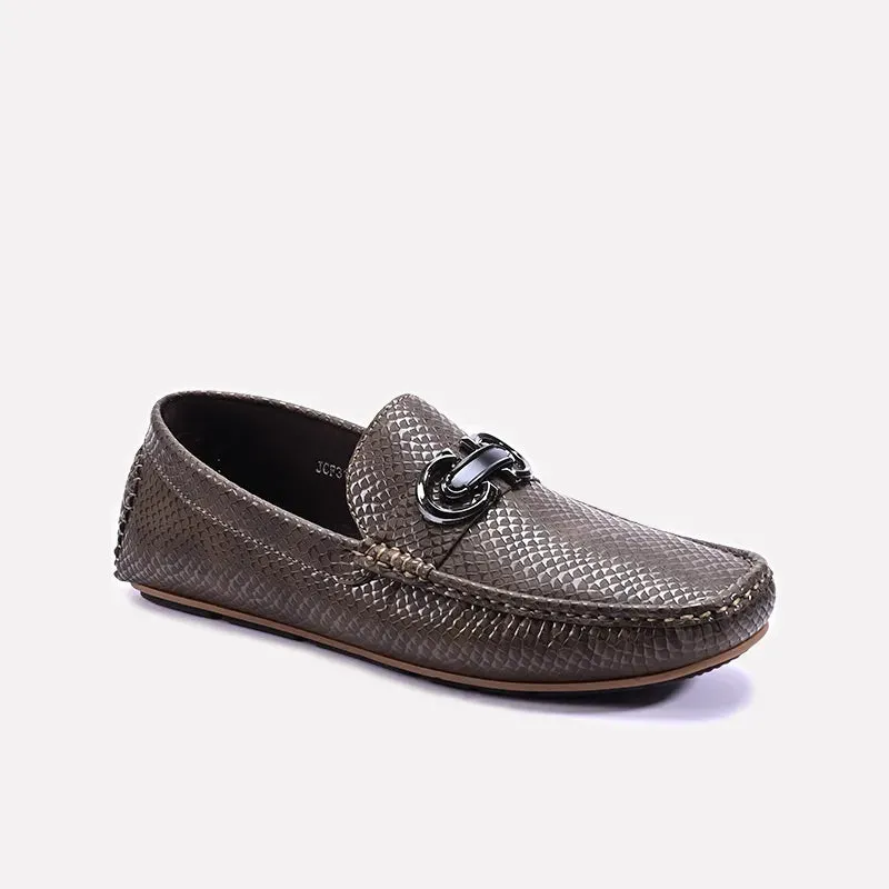 Secure fit Heel Khaki Loafer Shoes 0130936