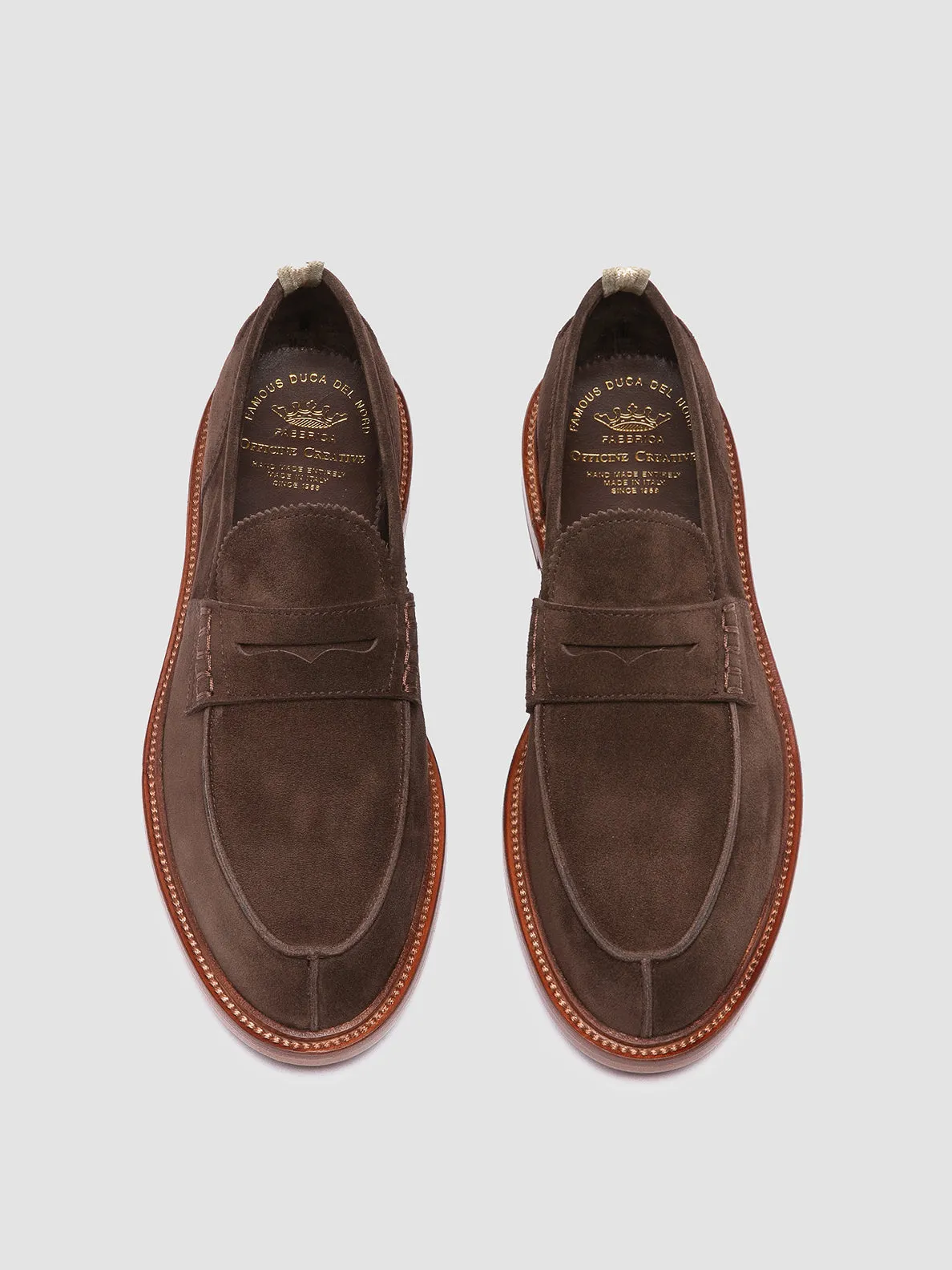 SAX 001 - Brown Suede Penny Loafers Airy Fit
