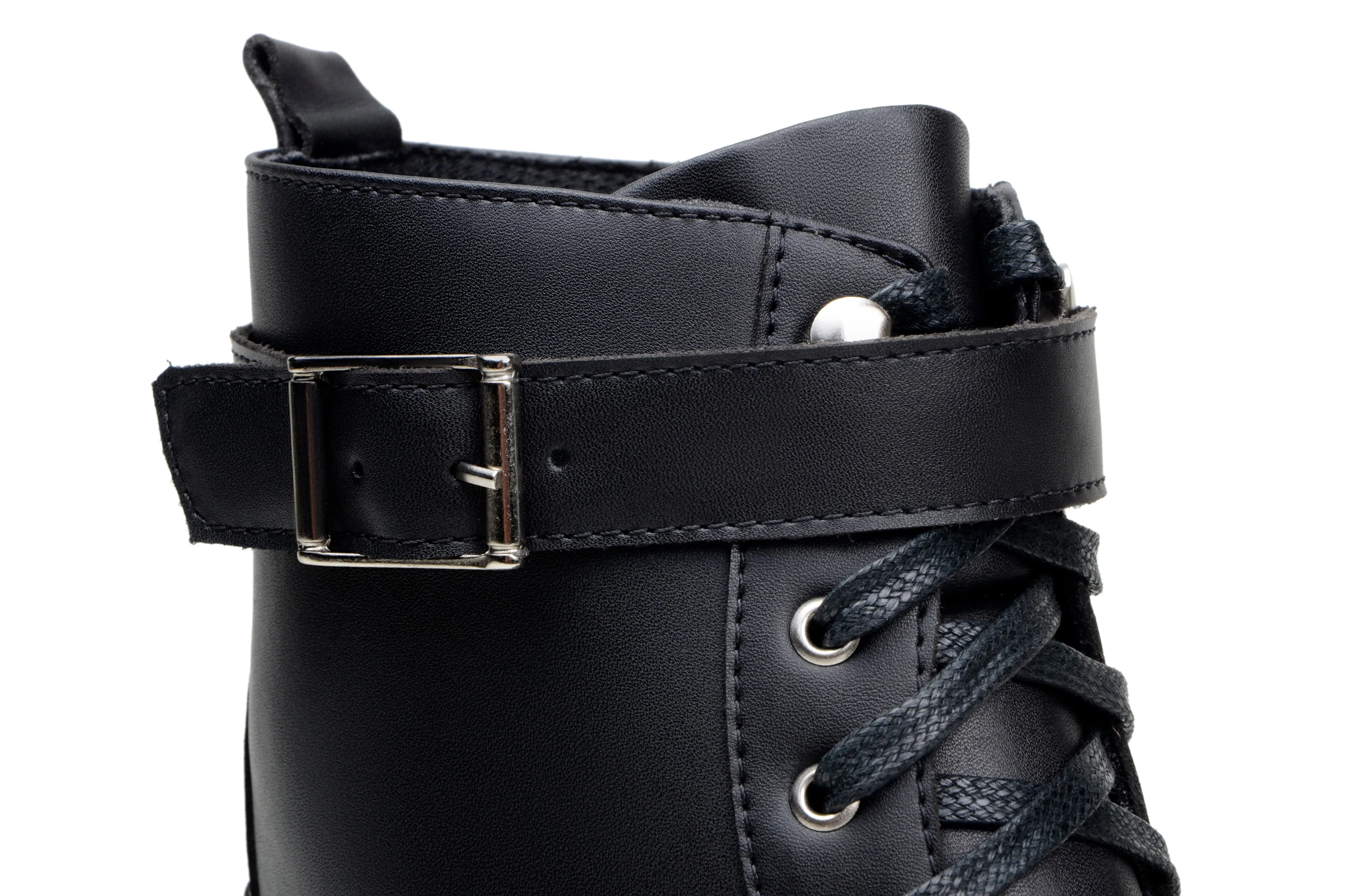 High Traction Adventure Journey Reliable Support 'Rafaela' women's chunky sole vegan lace-up ankle boots Zette Shoes - black