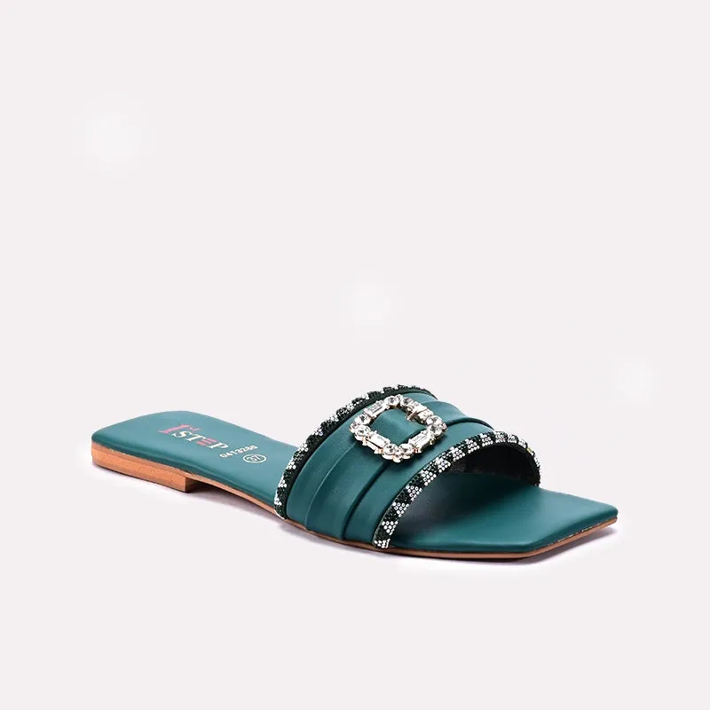 Womens Green Casual Flats 0413286 All Day Rainy Day