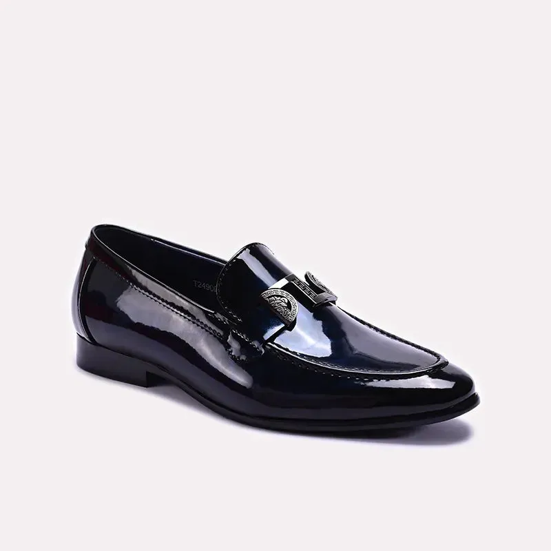 Black Glossy Slip On Formal Shoes 0111270 Refined Style Winter Guard