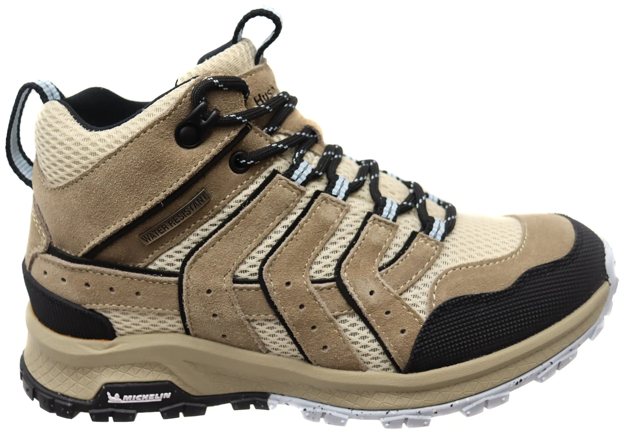 Rugged Built River Crossing Hush Puppies Kanya Womens Light Taupe Comfort Leather Lace Up Boots