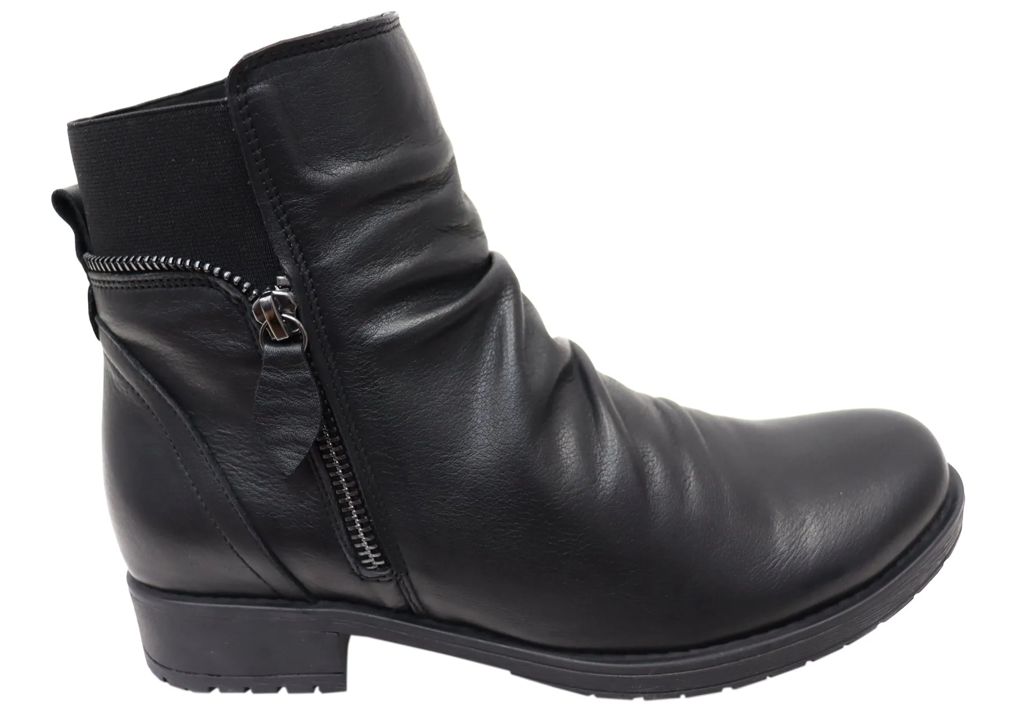 Orizonte Village Womens European Comfortable Leather Ankle Boots Mud Resistant Stylish Explorer Round Toe