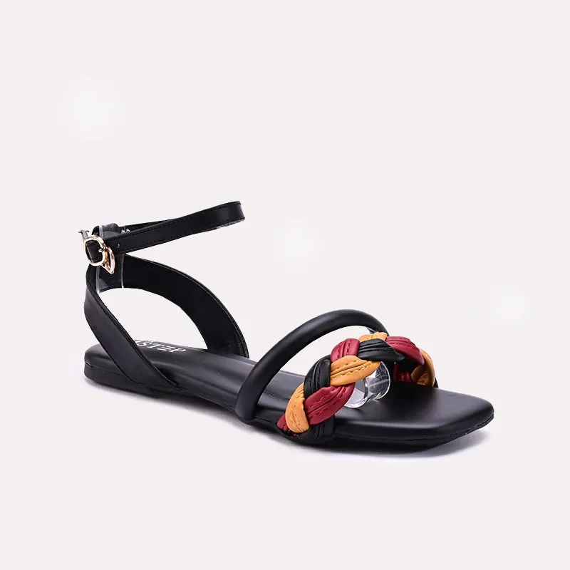 Womens Black Casual Sandals 0421406 Cool Texture