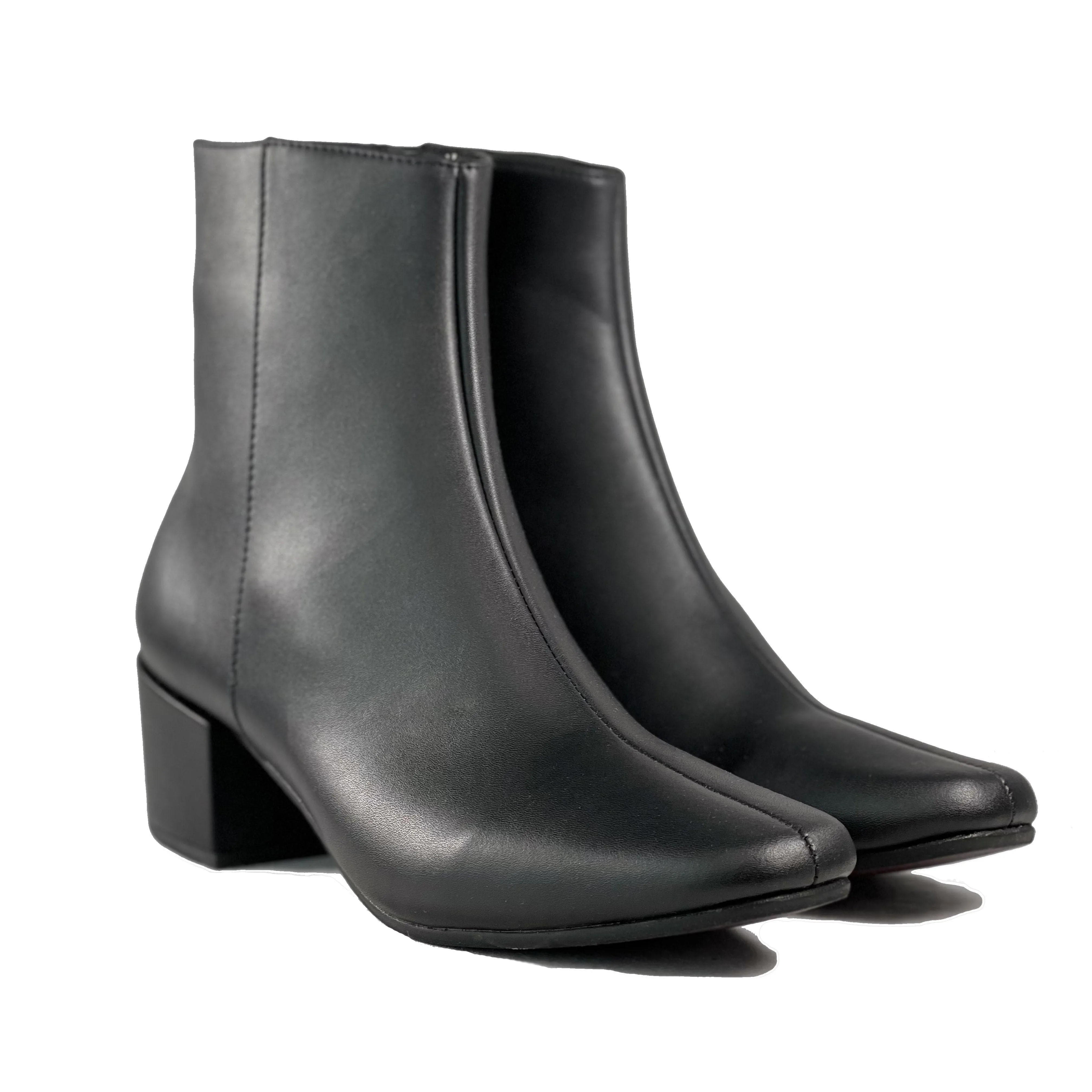 'Jacqui' vegan-leather ankle boot by Zette Shoes - black TPU Outsole Coffee Shop