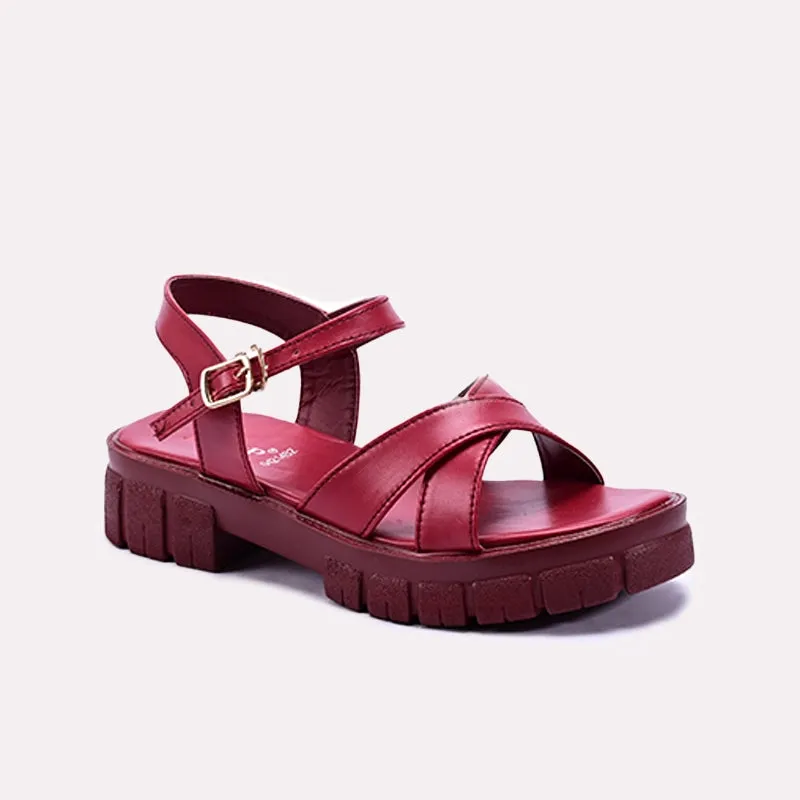 Maroon Thick Sole Casual Sandals 0421482 Moist Safe Supportive