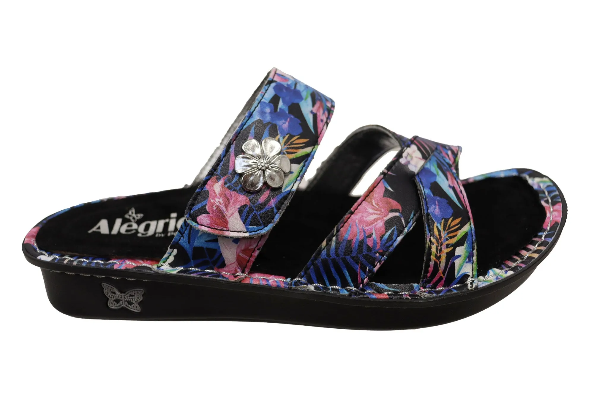 Alegria Victoriah Womens Comfortable Leather Slides Sandals Adjustable Comfort Everyday