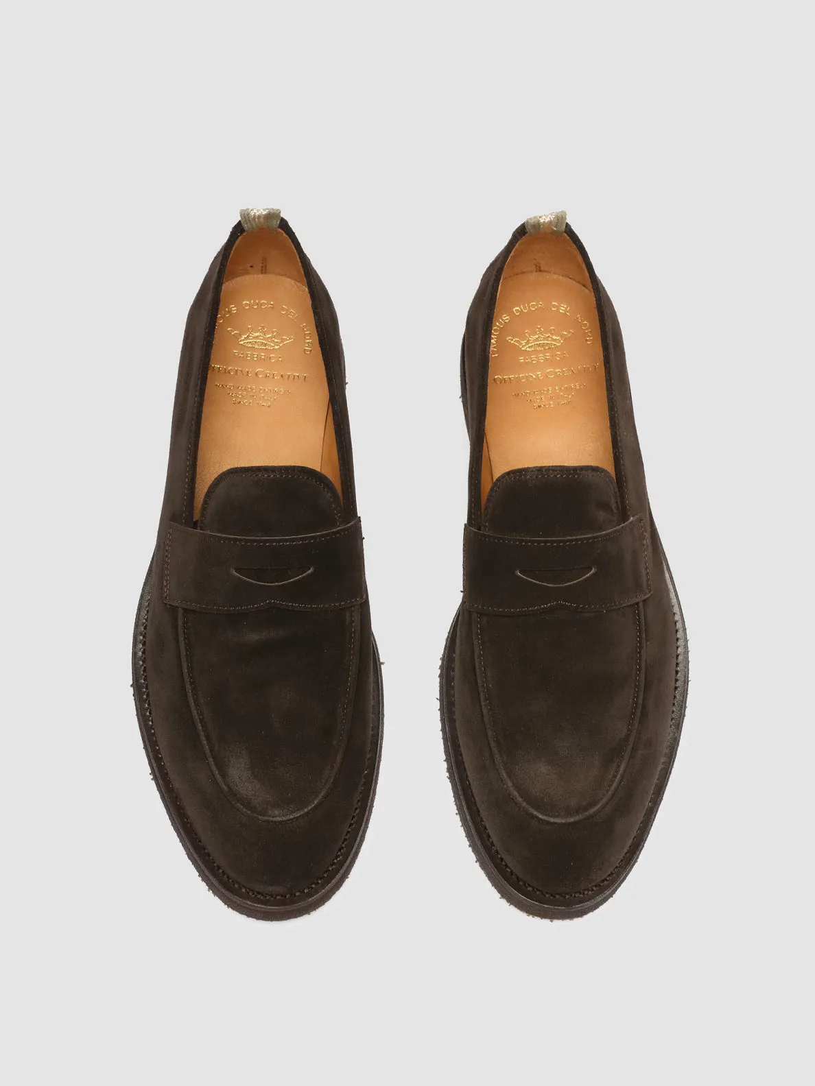 OPERA FLEXI 101 - Brown Suede Penny Loafers Stylish Touch Anti scratch