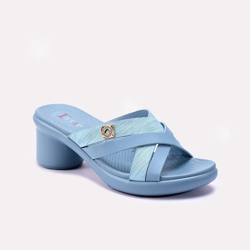 Breathable mesh upper Womens Blue Heel Casual Slippers 0413419