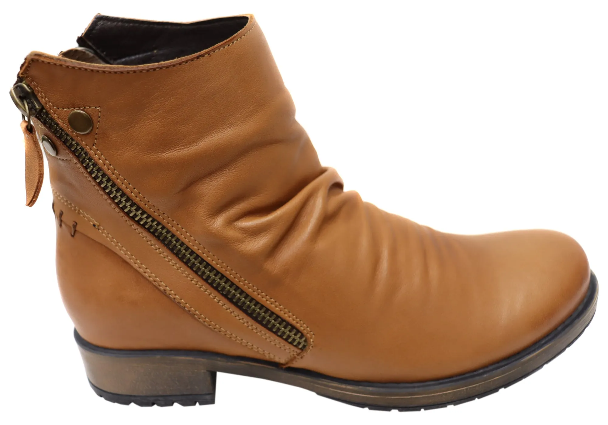Orizonte Castle Womens European Comfortable Leather Ankle Boots Chill Weather Nature Lover