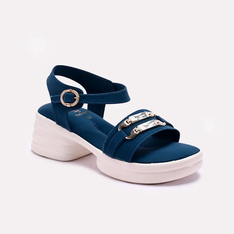 Light cushion Foot Health Blue Platform Sandals 0421496