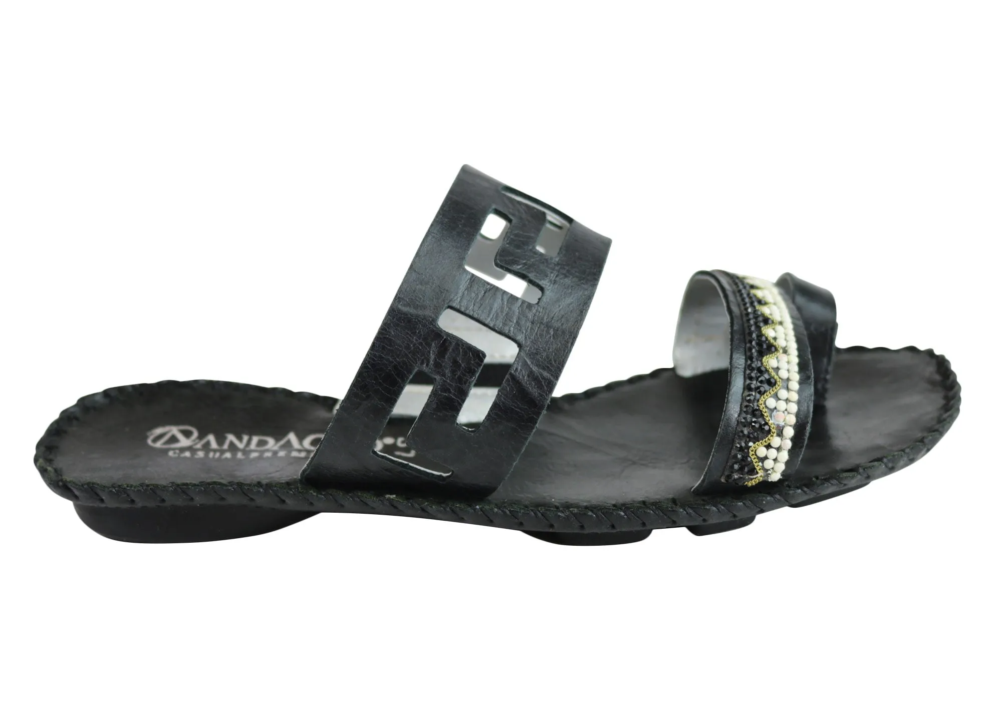 Andacco Energie Womens Comfortable Leather Flat Sandals Made In Brazil summer shoes