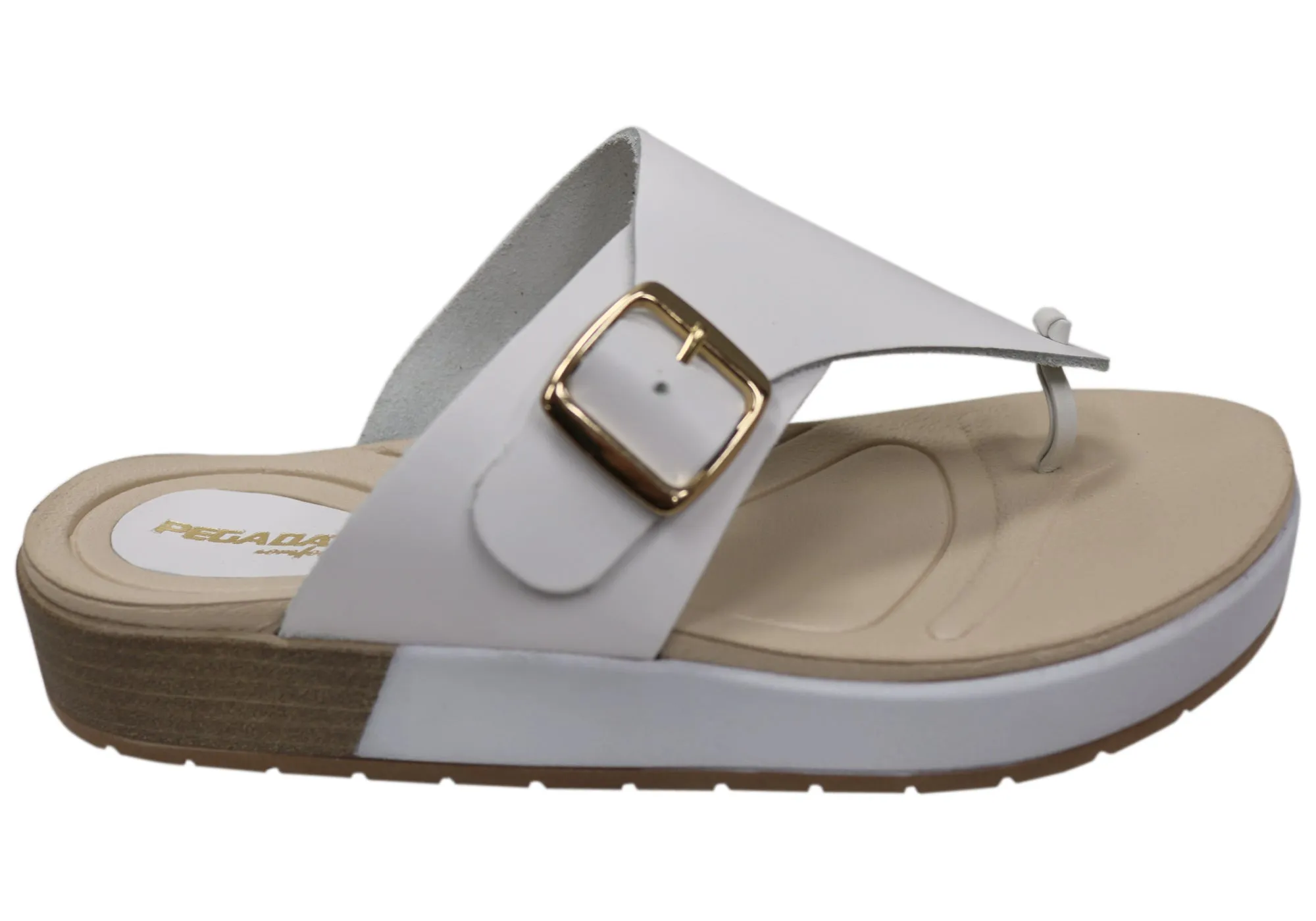 Elastic Strap Pegada Nolo Womens Comfort Leather Thongs Sandals Made In Brazil