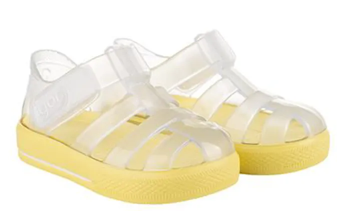 Igor S10245 Girl's and Boy's Star Brillo Sandal - Transperente Amarillo Relaxed Fit Shoes