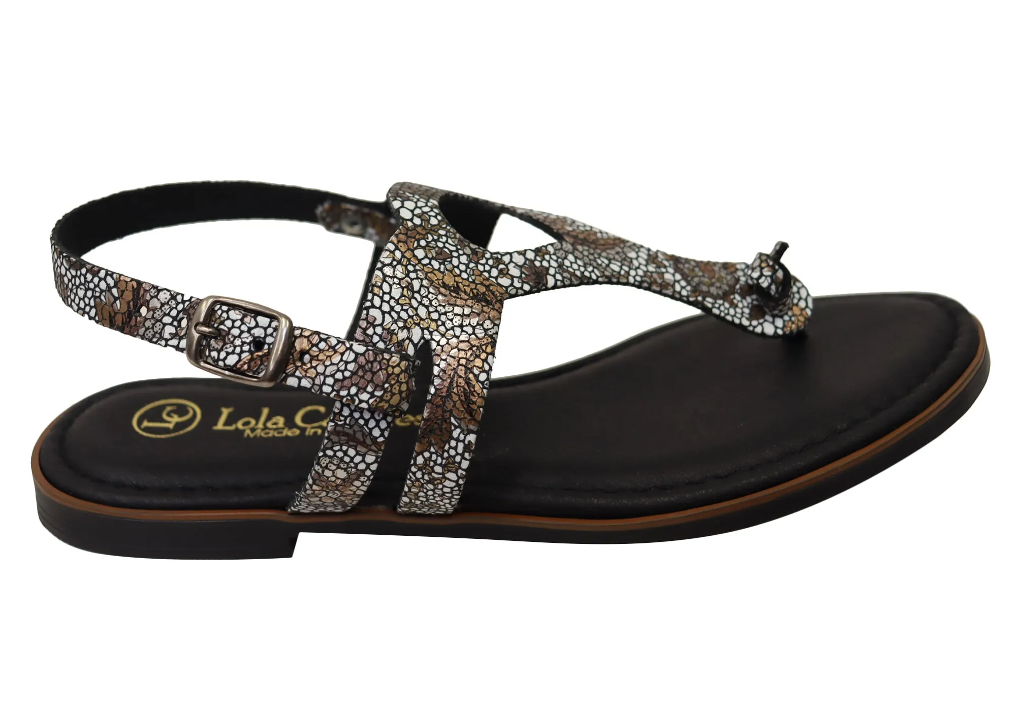 Shock absorption clean design Lola Canales Cidney Womens Comfortable Leather Sandals Made In Spain