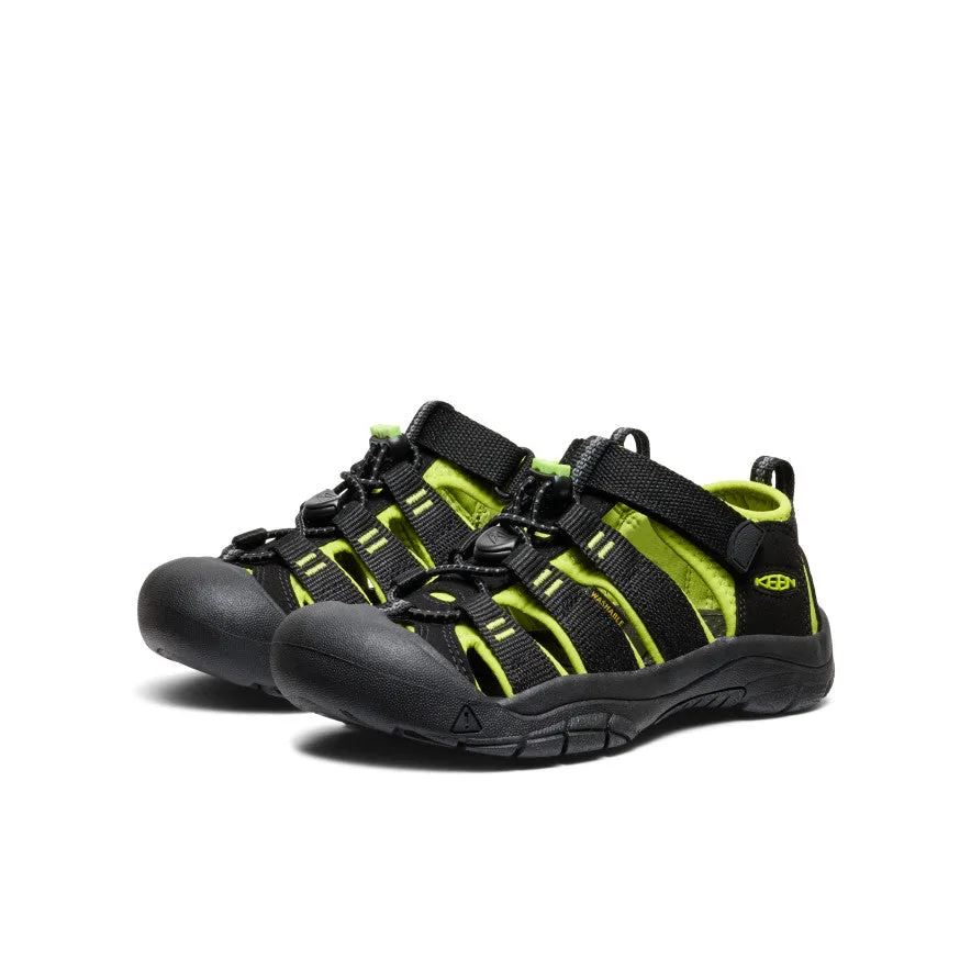 Big Kids' Newport H2  |  Black/Lime Green Clean Fit Fashionable Flats