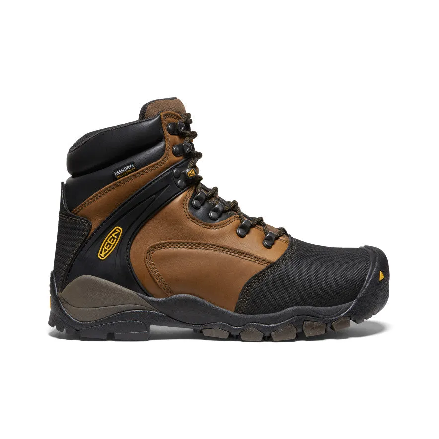 Feather Light Nature Lover Cushioned Step River Crossing Men's Louisville 6" MET Waterproof Boot (Steel Toe)  |  Slate Black