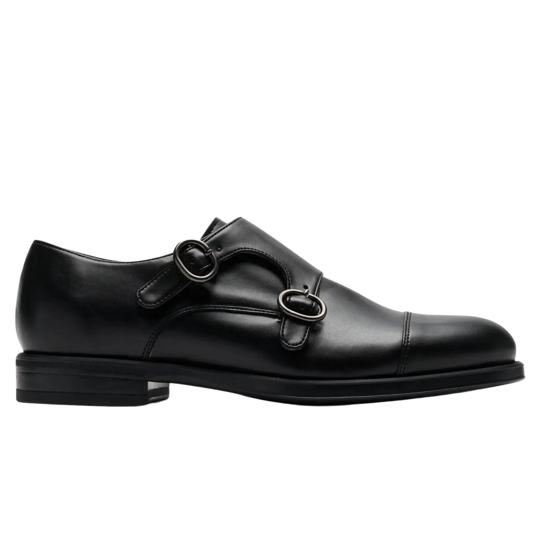 Light Step Impact Resistance Double-strap monk shoe for men by Solari Milano - black or brown