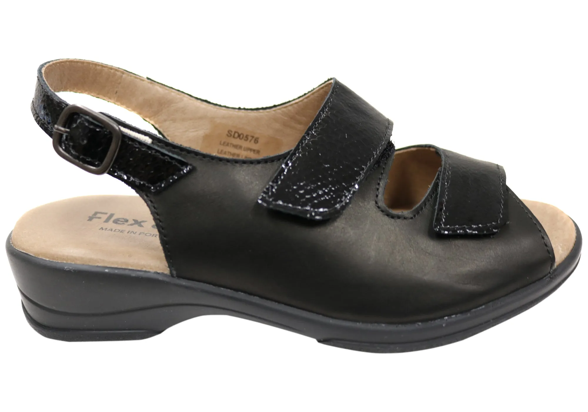 Simple Entry Weekend Plans Flex & Go Mary Womens Comfortable Leather Sandals Made In Portugal