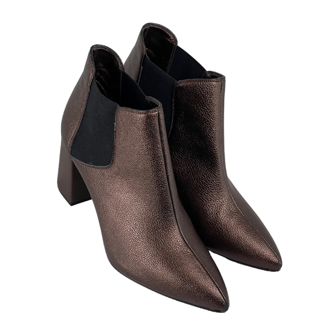Trail Comfort 'Rachel' vegan-leather Chelsea bootie by Zette Shoes - bronze