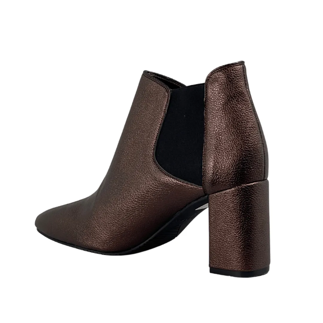 'Rachel' vegan-leather Chelsea bootie by Zette Shoes - bronze Comfort Padding