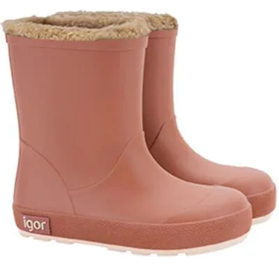 Igor Boy's and Girl's Yogi Dk Borreguito Rain Boots - Teja Padded Interior Outdoor Explorer Feather Light Night Travel