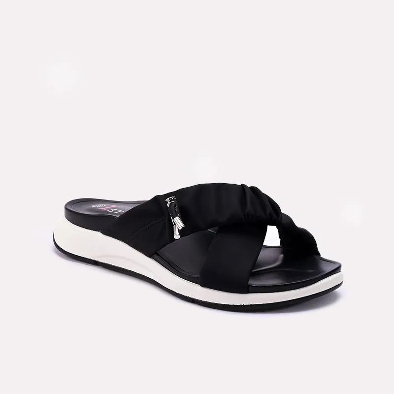 Hot Pick Dark Edge Womens Black Comfy Casual Slippers 0413369