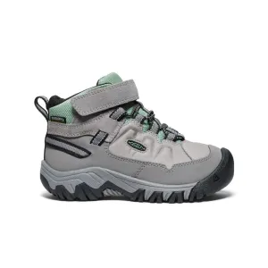 Little Kids' Targhee IV Waterproof Hiking Boot  |  Alloy/Granite Green High Arch lace up closure