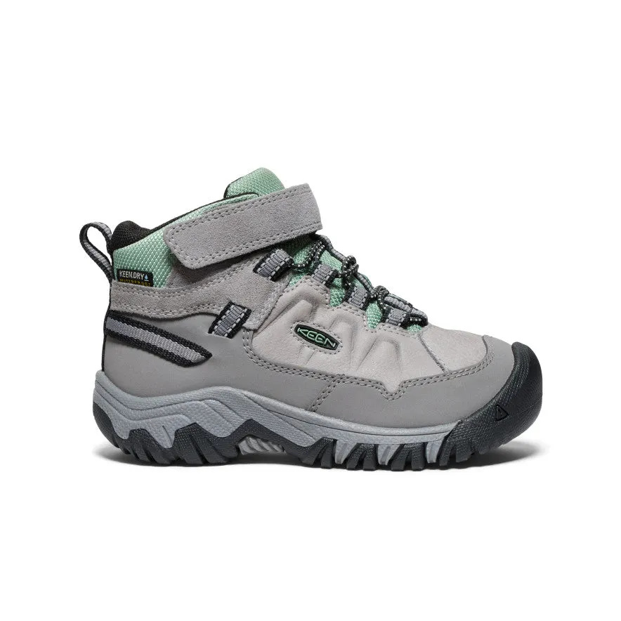 Mud Resistant Outdoor Trek Little Kids' Targhee IV Waterproof Hiking Boot  |  Alloy/Granite Green