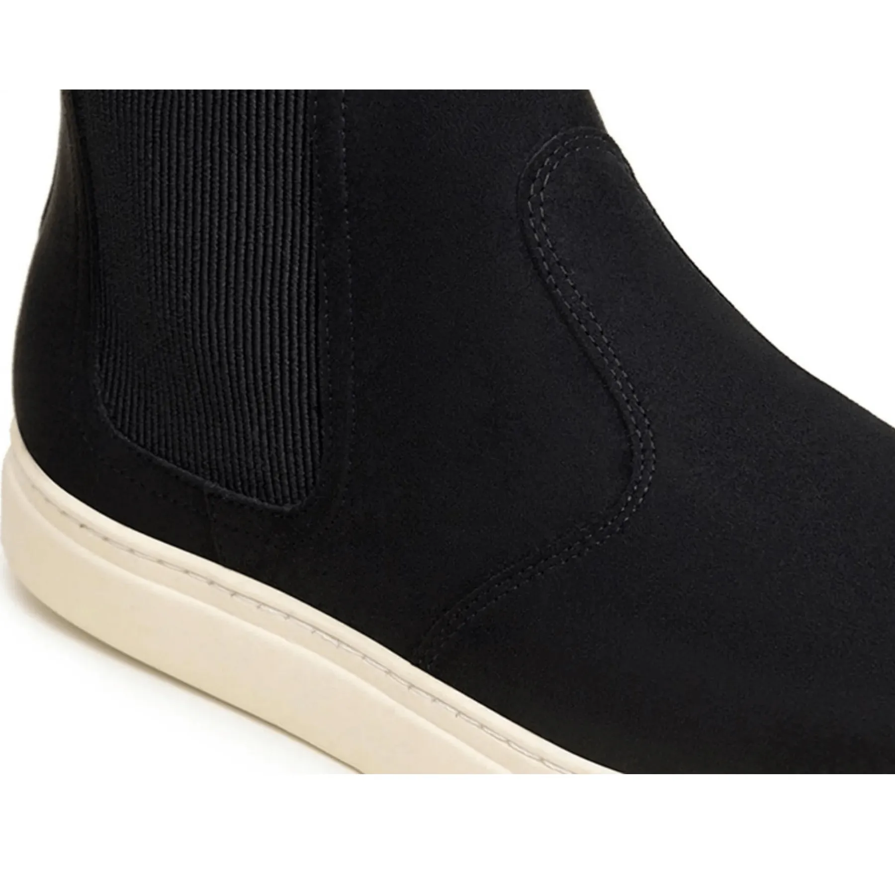 'Bologna' vegan suede Chelsea boot by Vincente Verde -  Black Supportive Core Weekend Warriors Shine Silver