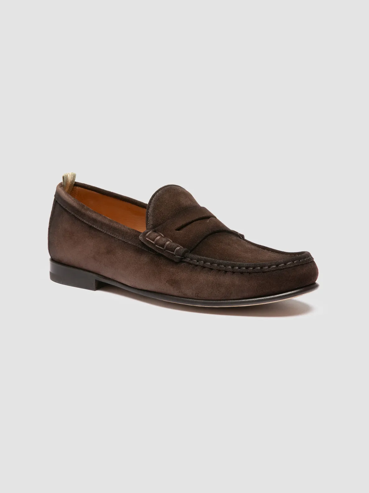 BALFRON 002 - Dark Brown Suede Penny Loafer Smooth Entry Quick Wear