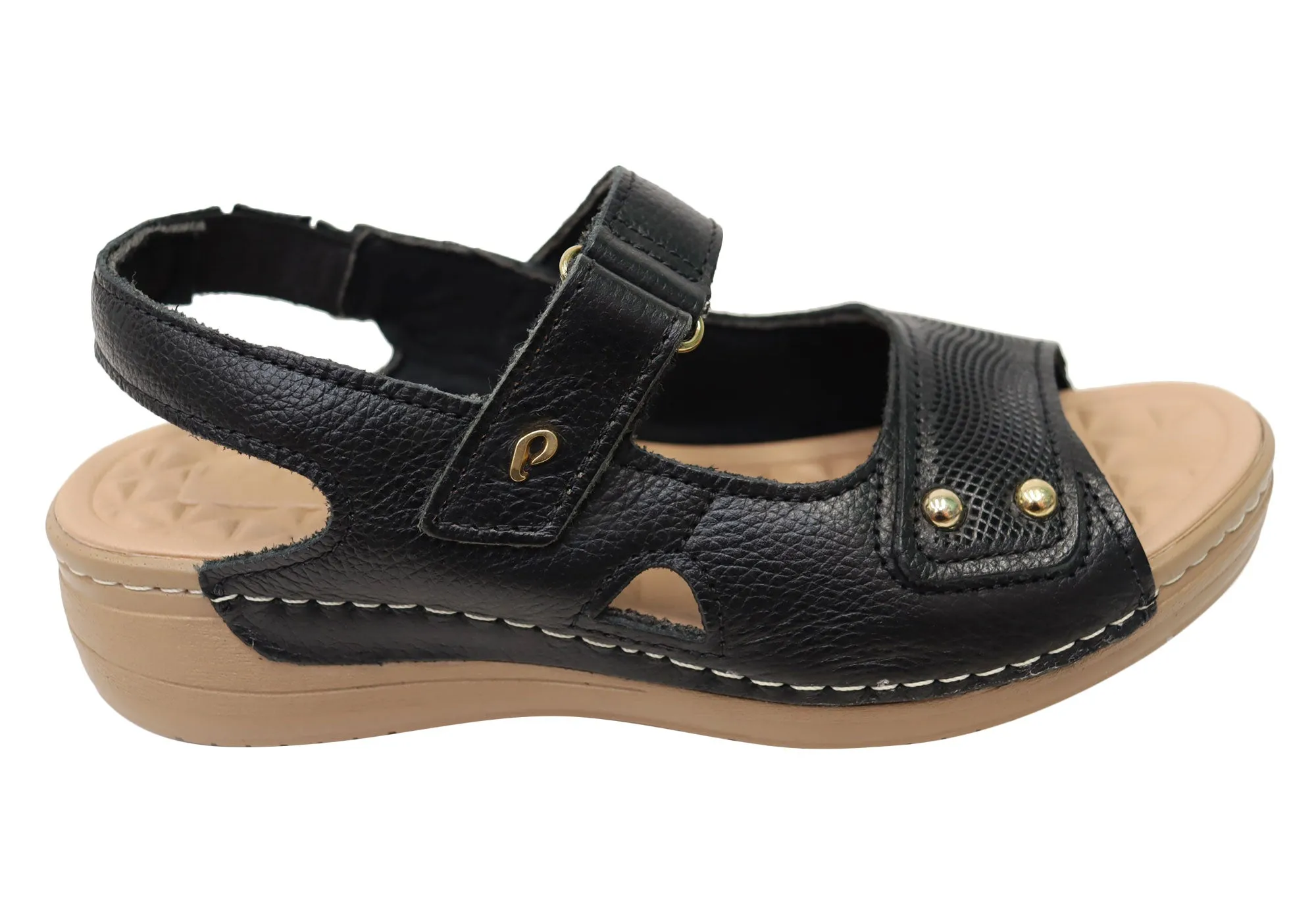 Pegada Jannie Womens Comfortable Leather Sandals Made In Brazil Casual Flip-flops