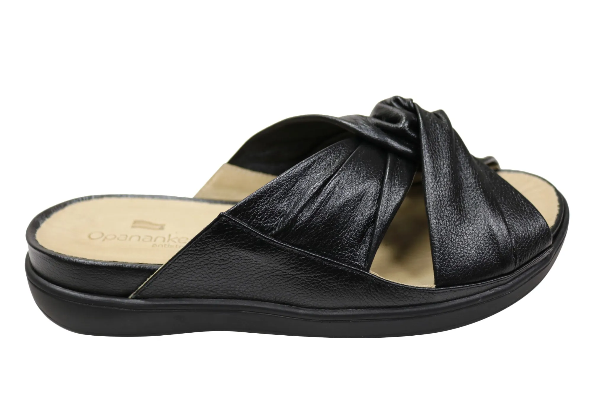 Customizable Straps Opananken Brooke Womens Comfortable Leather Brazilian Slides Sandals