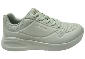Skechers Womens Uno Lite Lite Work Comfortable Slip On Shoes Sage Zip Up