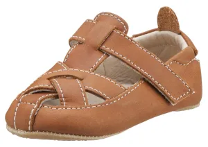 Chic Beach Shoes Old Soles Boy's and Girl's Thread Shoe Fisherman Leather Sandals, Tan