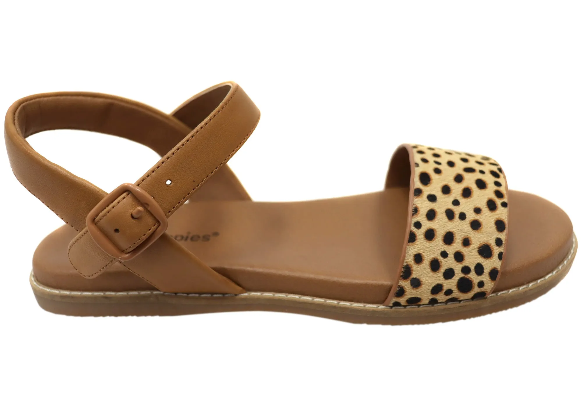 Hush Puppies Promise Womens Comfortable Leather Sandals Slip-On Comfort Versatile Casual Footwear